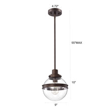 Load image into Gallery viewer, RADIANCE goods Transitional 1 Light Oil Rubbed Bronze Ceiling Pendant 9&quot; Wide
