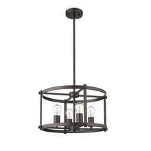 Load image into Gallery viewer, RADIANCE goods Farmhouse 4 Light Rubbed Bronze Ceiling Pendant 17.5&quot; Wide
