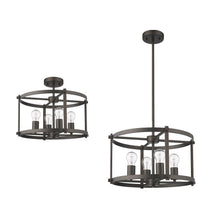 Load image into Gallery viewer, RADIANCE goods Farmhouse 4 Light Rubbed Bronze Ceiling Pendant 17.5&quot; Wide
