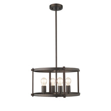 Load image into Gallery viewer, RADIANCE goods Farmhouse 4 Light Rubbed Bronze Ceiling Pendant 17.5&quot; Wide
