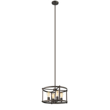 Load image into Gallery viewer, RADIANCE goods Farmhouse 4 Light Rubbed Bronze Ceiling Pendant 17.5&quot; Wide
