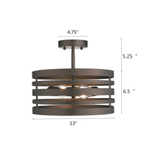 Load image into Gallery viewer, RADIANCE goods 2 Light Rubbed Bronze Semi-Flush Ceiling Mount 13&quot; Wide
