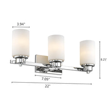 Load image into Gallery viewer, RADIANCE goods 3 Light Chrome Finish Bath Vanity Fixture 22&quot; Wide
