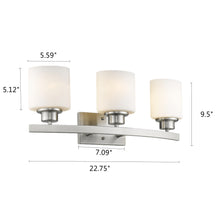 Load image into Gallery viewer, RADIANCE goods 3 Light Brushed Nickel Finish Bath Vanity Fixture 23&quot; Wide
