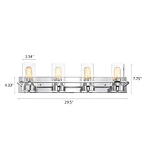 Load image into Gallery viewer, RADIANCE goods 4 Light Chrome Finish Bath Vanity Fixture 30&quot; Wide
