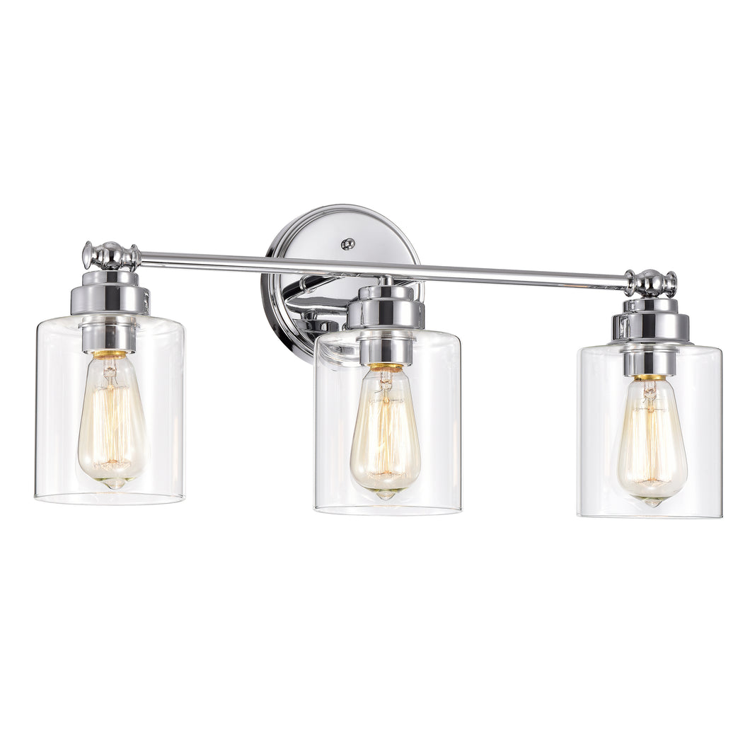 RADIANCE goods 3 Light Chrome Finish Bath Vanity Fixture 23