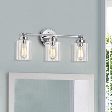 Load image into Gallery viewer, RADIANCE goods 3 Light Chrome Finish Bath Vanity Fixture 23&quot; Wide
