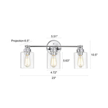 Load image into Gallery viewer, RADIANCE goods 3 Light Chrome Finish Bath Vanity Fixture 23&quot; Wide
