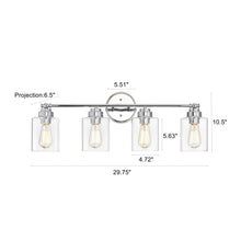 Load image into Gallery viewer, RADIANCE goods 4 Light Chrome Finish Bath Vanity Fixture 30 &quot; Wide
