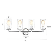 Load image into Gallery viewer, RADIANCE goods 4 Light Chrome Finish Bath Vanity Fixture 28&quot; Wide
