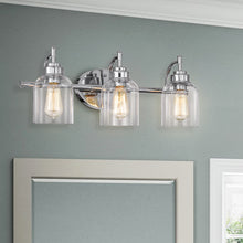 Load image into Gallery viewer, RADIANCE goods 3 Light Chrome Finish Bath Vanity Fixture 24&quot; Wide
