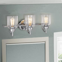 Load image into Gallery viewer, RADIANCE goods 3 Light Chrome Finish Bath Vanity Fixture 24&quot; Wide
