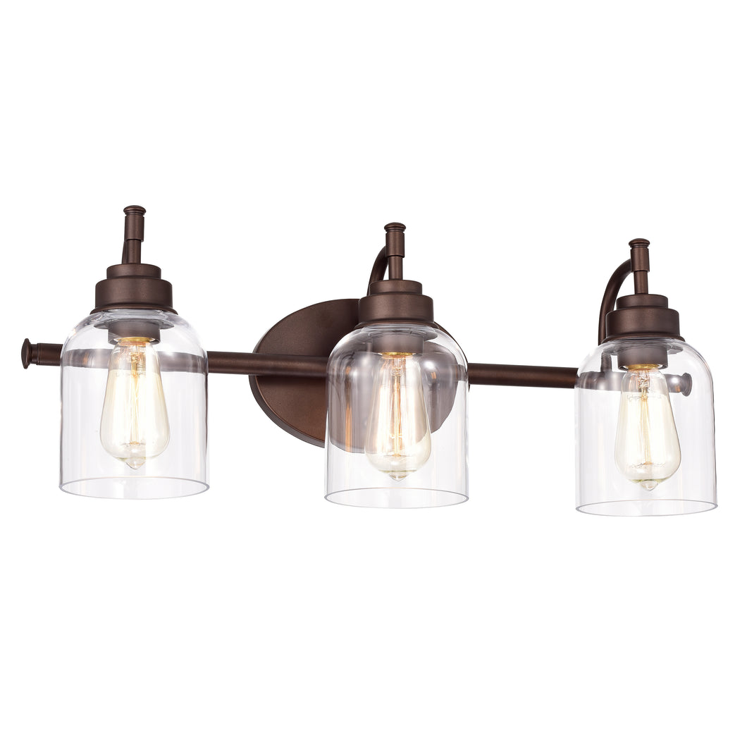 RADIANCE goods 3 Light Rubbed Bronze Finish Bath Vanity Fixture 24