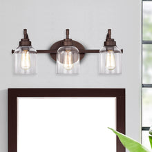 Load image into Gallery viewer, RADIANCE goods 3 Light Rubbed Bronze Finish Bath Vanity Fixture 24&quot; Wide
