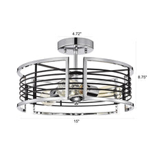 Load image into Gallery viewer, RADIANCE goods 3 Light Chrome Semi-Flush Ceiling Mount 15&quot; Wide
