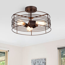 Load image into Gallery viewer, RADIANCE goods 3 Light Rubbed Bronze Semi-Flush Ceiling Mount 15&quot; Wide
