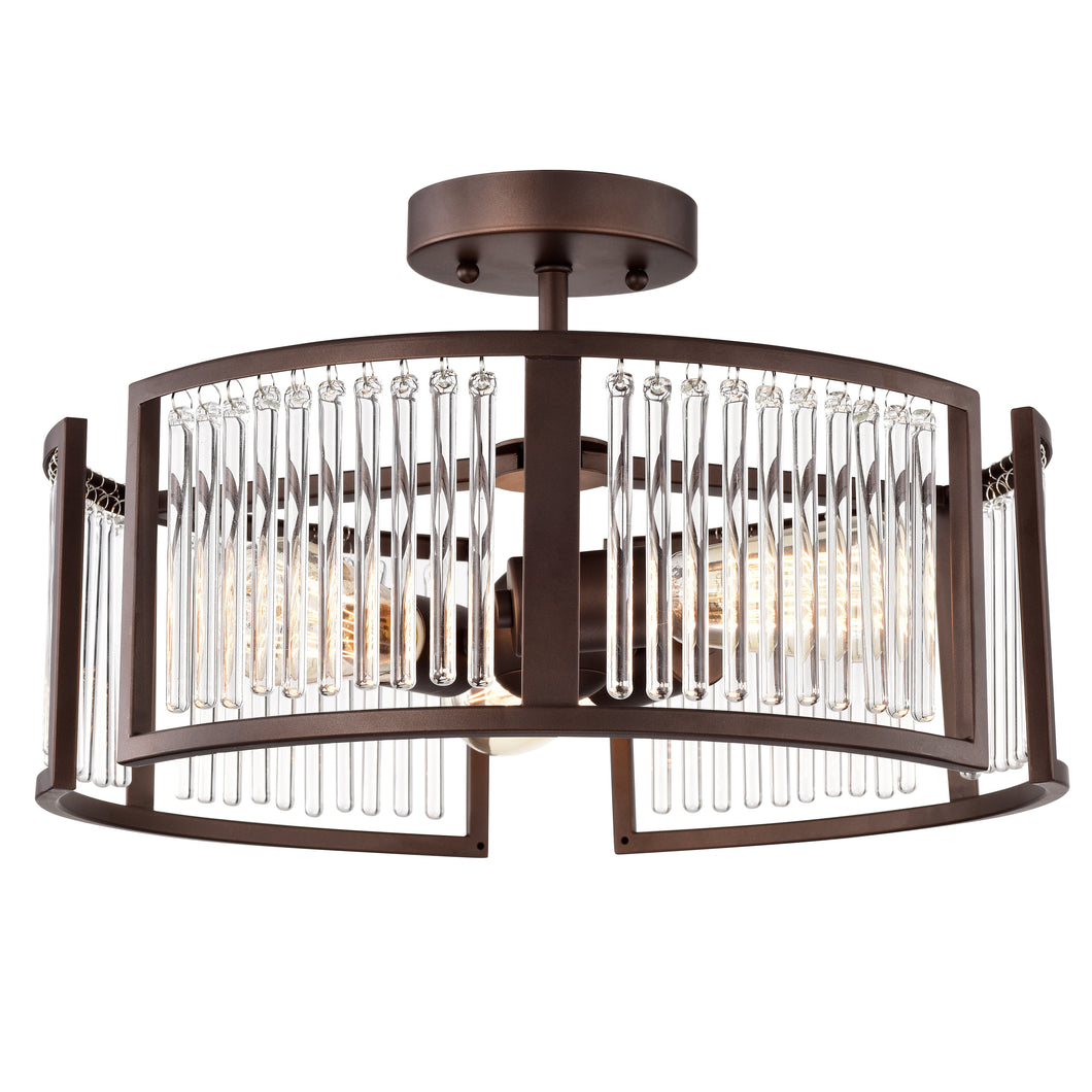 RADIANCE goods 3 Light Rubbed Bronze Semi-Flush Ceiling Mount 16