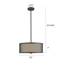 Load image into Gallery viewer, RADIANCE goods Transitional 3 Light Rubbed Bronze Ceiling Pendant 16&quot; Wide
