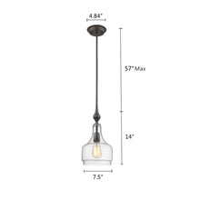 Load image into Gallery viewer, RADIANCE goods Transitional 1 Light Rubbed Bronze Ceiling Pendant 8&quot; Wide
