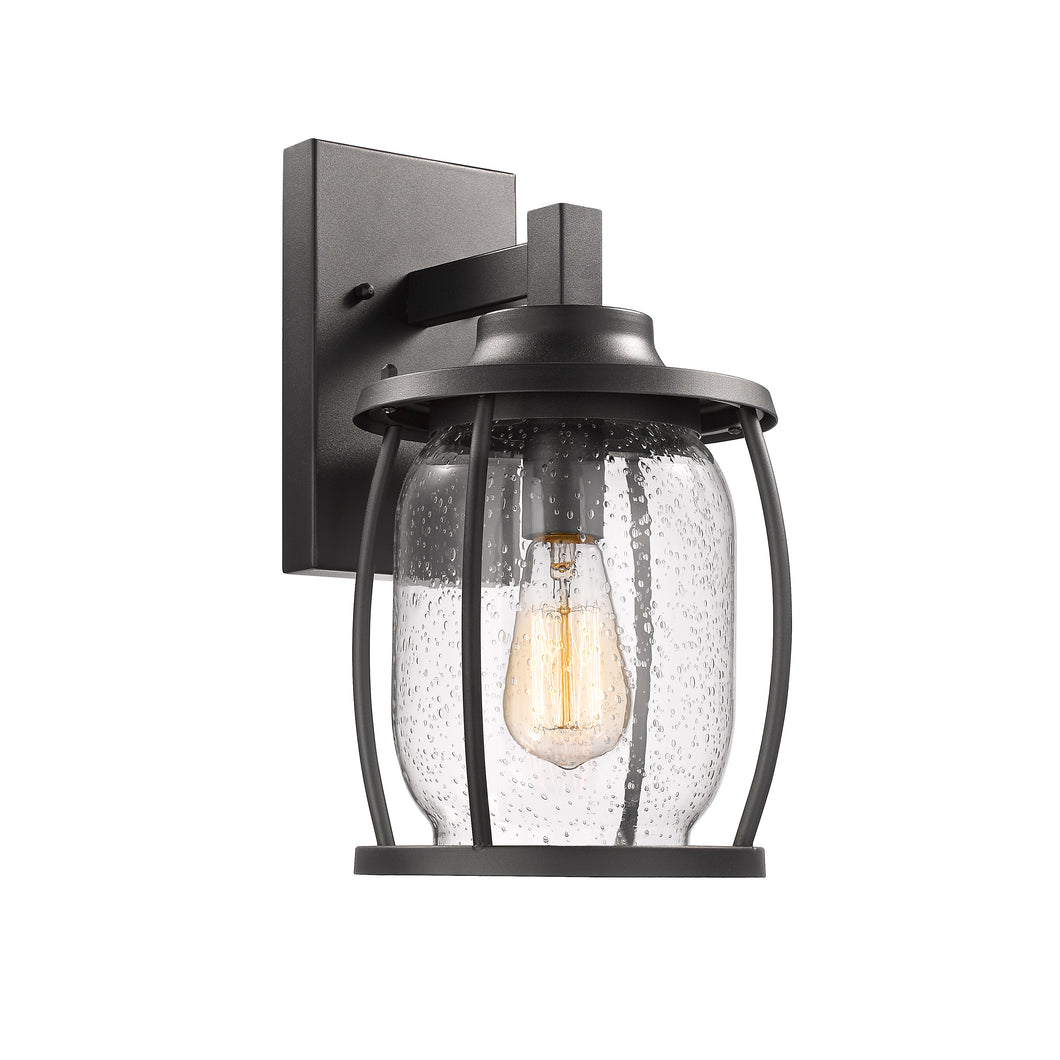 RADIANCE goods 1 Light Textured Black Outdoor Wall Sconce 14