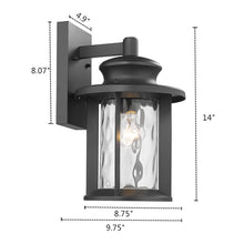 Load image into Gallery viewer, RADIANCE goods 1 Light Textured Black Outdoor Wall Sconce 14&quot; Tall
