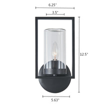 Load image into Gallery viewer, RADIANCE goods 1 Light Textured Black Outdoor/Indoor Wall Sconce 13&quot; Tall
