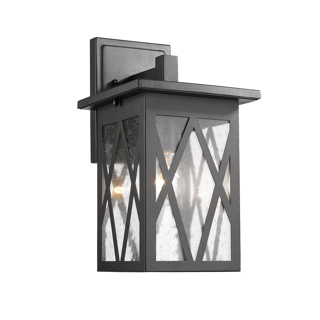 RADIANCE goods 1 Light Textured Black Outdoor Wall Sconce 14