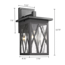 Load image into Gallery viewer, RADIANCE goods 1 Light Textured Black Outdoor Wall Sconce 14&quot; Tall
