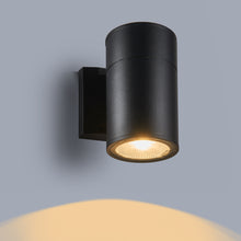 Load image into Gallery viewer, RADIANCE goods Embedded LED Textured Black Outdoor/Indoor Wall Sconce 8&quot; Tall
