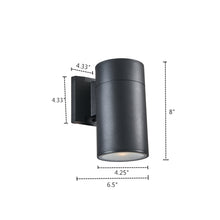 Load image into Gallery viewer, RADIANCE goods Embedded LED Textured Black Outdoor/Indoor Wall Sconce 8&quot; Tall
