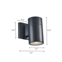 Load image into Gallery viewer, RADIANCE goods Embedded LED Textured Black Outdoor/Indoor Wall Sconce 6&quot; Tall
