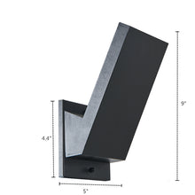 Load image into Gallery viewer, RADIANCE goods Embedded LED Textured Black Outdoor/Indoor Wall Sconce 9&quot; Tall
