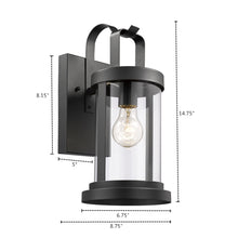 Load image into Gallery viewer, RADIANCE goods 1 Light Textured Black Outdoor Wall Sconce 15&quot; Tall
