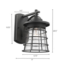 Load image into Gallery viewer, RADIANCE goods 1 Light Textured Black Outdoor Wall Sconce 11&quot; Tall
