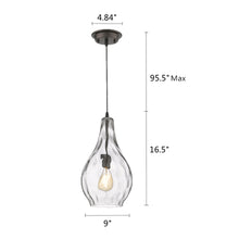 Load image into Gallery viewer, RADIANCE goods Transitional 1 Light Rubbed Bronze Ceiling Pendant 9&quot; Wide
