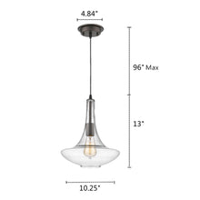 Load image into Gallery viewer, RADIANCE goods Transitional 1 Light Rubbed Bronze Ceiling Pendant 10&quot; Wide
