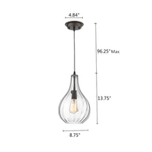 Load image into Gallery viewer, RADIANCE goods Transitional 1 Light Rubbed Bronze Ceiling Pendant 9&quot; Wide
