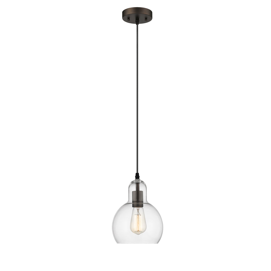 RADIANCE goods Transitional 1 Light Rubbed Bronze Ceiling Pendant 7.5
