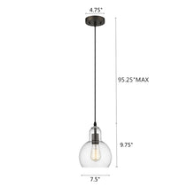 Load image into Gallery viewer, RADIANCE goods Transitional 1 Light Rubbed Bronze Ceiling Pendant 7.5&quot; Wide

