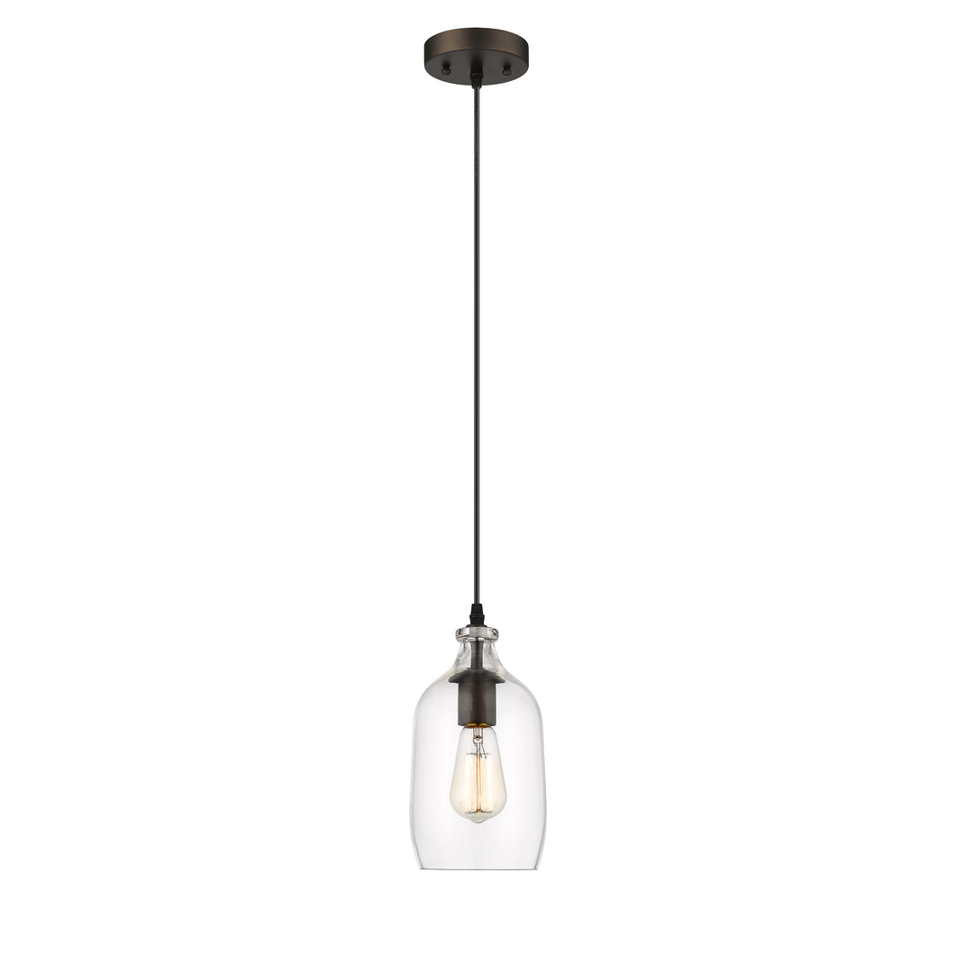 RADIANCE goods Transitional 1 Light Rubbed Bronze Ceiling Pendant 5.5