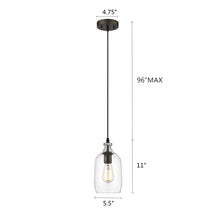 Load image into Gallery viewer, RADIANCE goods Transitional 1 Light Rubbed Bronze Ceiling Pendant 5.5&quot; Wide
