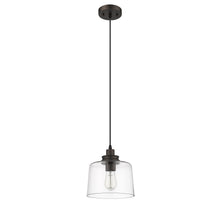 Load image into Gallery viewer, RADIANCE goods Transitional 1 Light Rubbed Bronze Ceiling Pendant 9&quot; Wide
