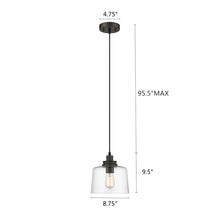 Load image into Gallery viewer, RADIANCE goods Transitional 1 Light Rubbed Bronze Ceiling Pendant 9&quot; Wide
