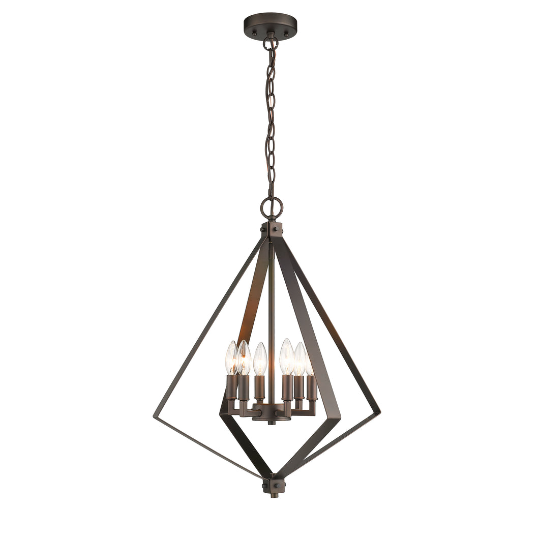 RADIANCE goods Transitional 6 Light Rubbed Bronze Ceiling Pendant 20