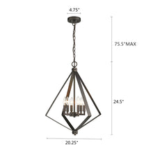 Load image into Gallery viewer, RADIANCE goods Transitional 6 Light Rubbed Bronze Ceiling Pendant 20&quot; Wide
