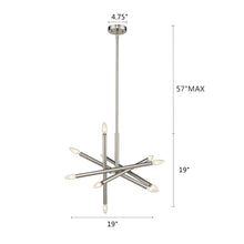 Load image into Gallery viewer, RADIANCE goods Transitional 10 Light Brushed Nickel Ceiling Pendant 19&quot; Wide
