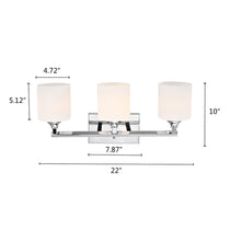 Load image into Gallery viewer, RADIANCE goods 3 Light Chrome Finish Bath Vanity Fixture 22&quot; Wide
