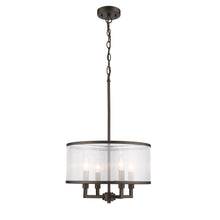 Load image into Gallery viewer, RADIANCE goods Transitional 4 Light Rubbed Bronze Ceiling Pendant 16&quot; Wide
