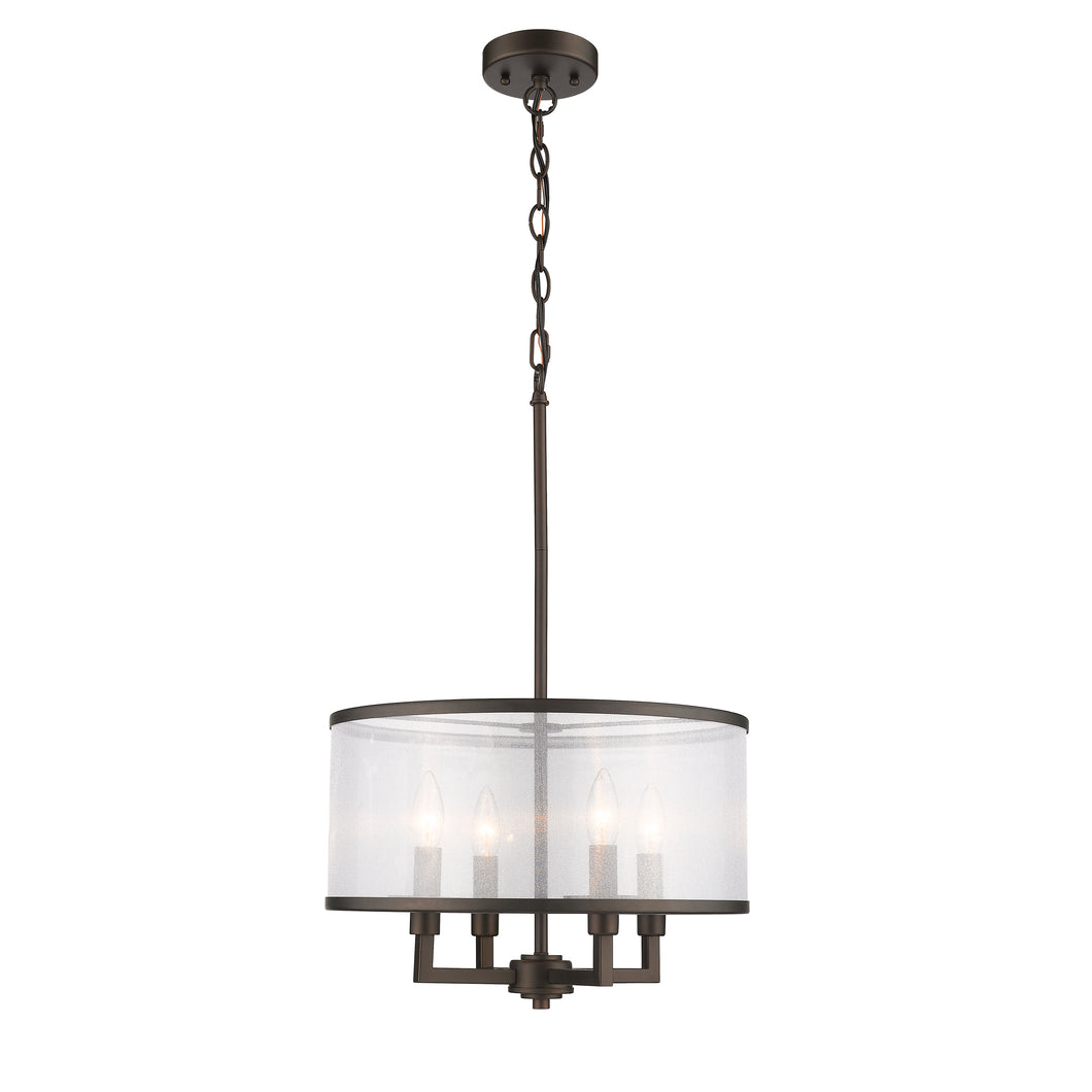 RADIANCE goods Transitional 4 Light Rubbed Bronze Ceiling Pendant 16