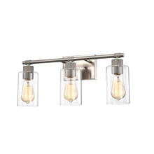 Load image into Gallery viewer, RADIANCE goods 3 Light Brushed Nickel Finish Bath Vanity Fixture 22&quot; Wide
